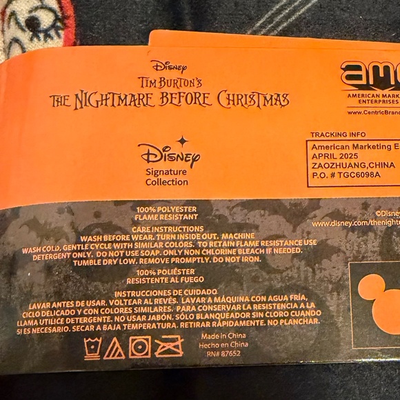 NEW Kids The Nightmare Before Christmas Halloween Matching Pajamas Disney Size 5 - Picture 5 of 6